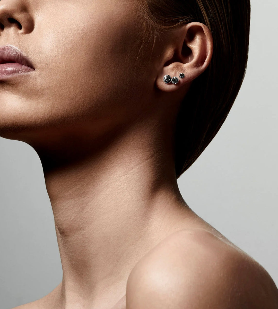 MILLIE CRYSTAL EARRINGS 3-IN-1 SET SILVER PLATED