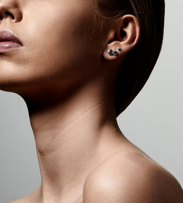 MILLIE CRYSTAL EARRINGS 3-IN-1 SET SILVER PLATED