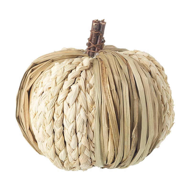 CREAM PLAITED AND DRIED GRASS PUMPKIN