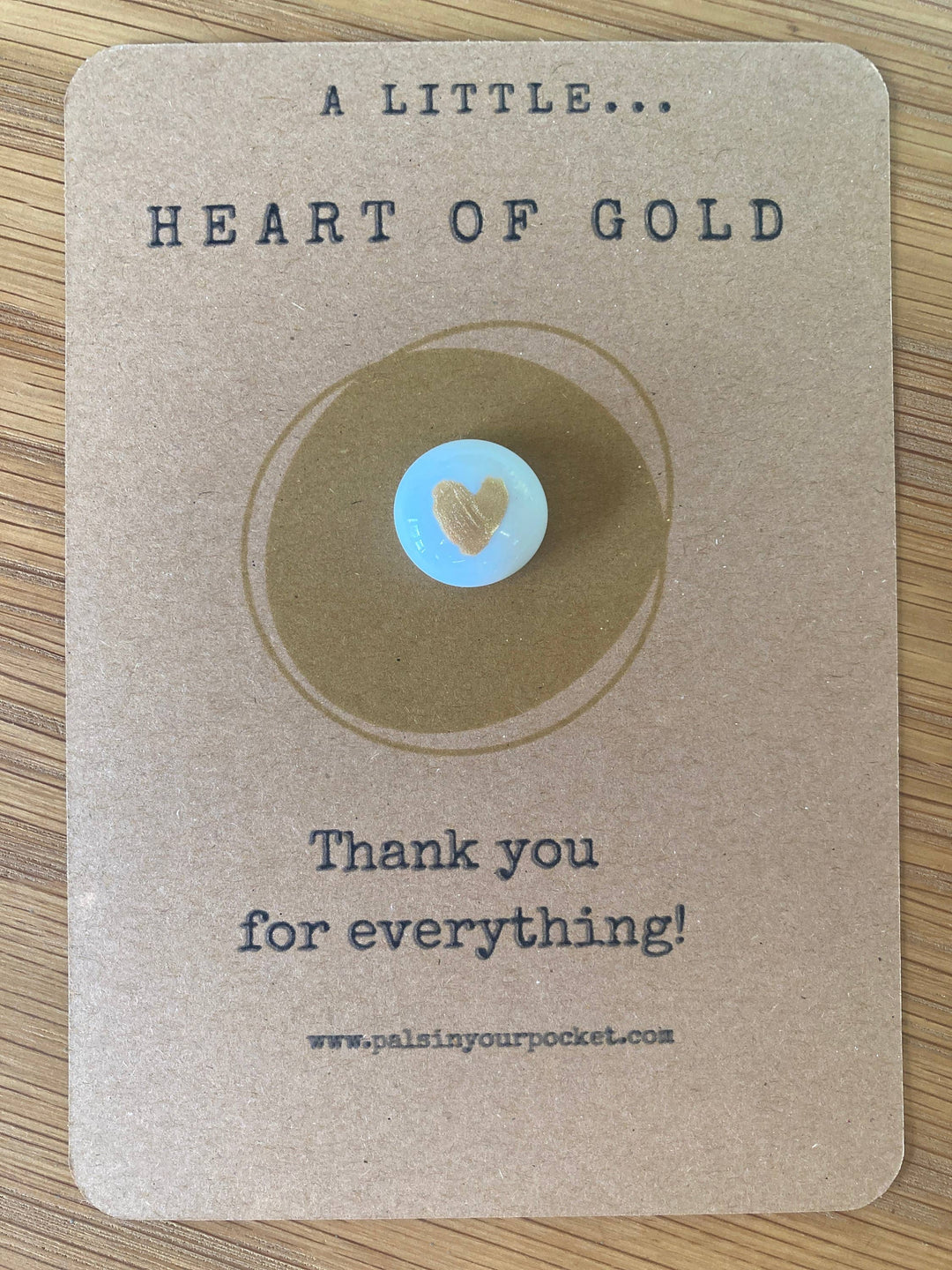 Heart Of Gold Pocket Pebble With Kraft Card And Charm: Every Step…