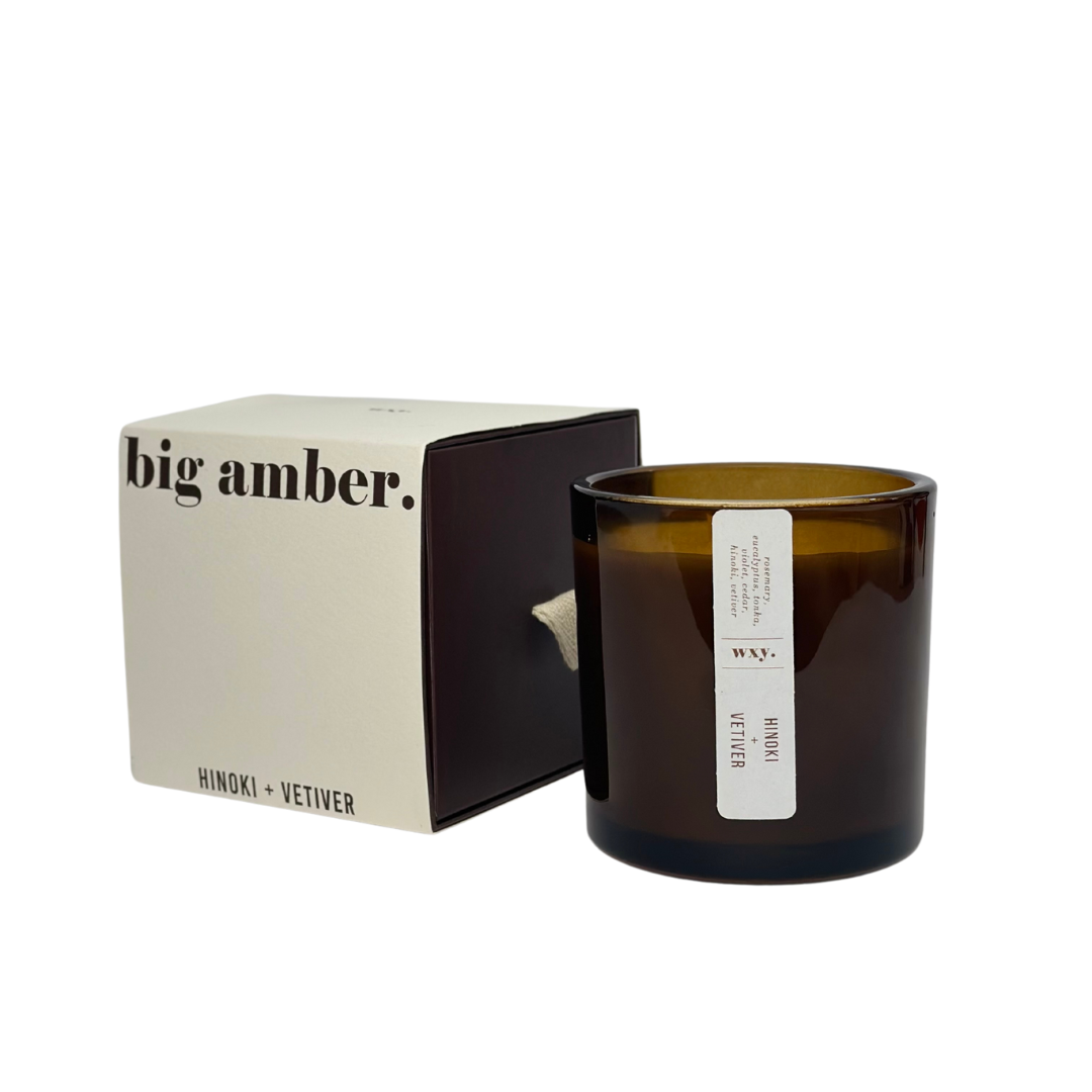 Big Amber Candle: Hinoki and Vetiver