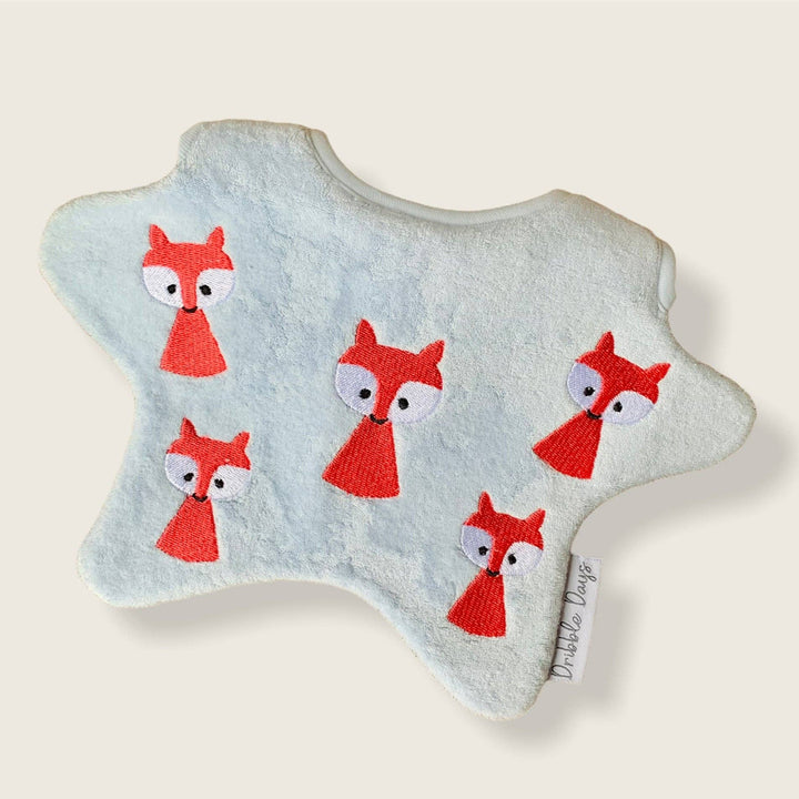 Blue Fox Baby Bib: Blue