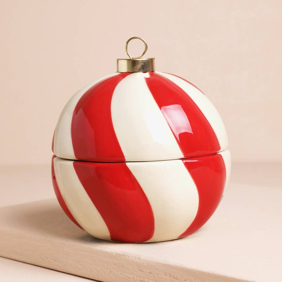 Candy Cane Stripe Cinnamon Bauble Candle Not available to EU