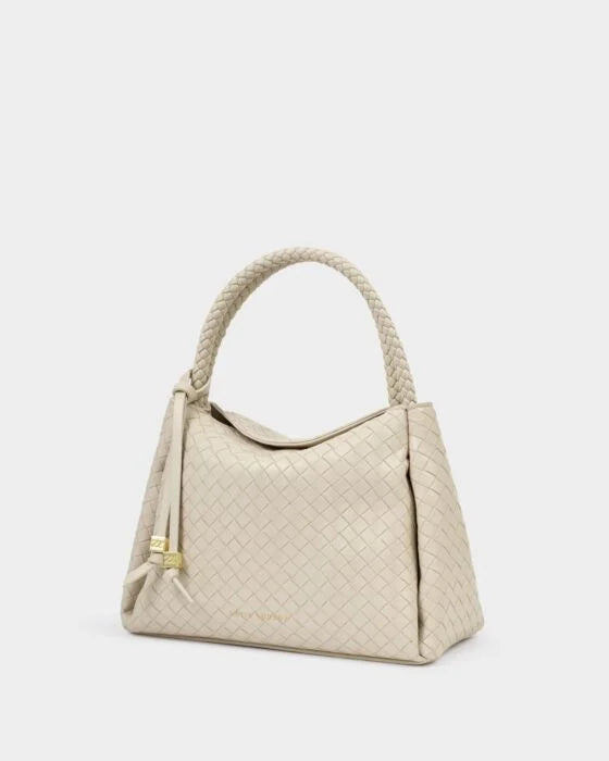 NOVA WOVEN TEXTURED TOP HANDLE BAG OFF WHITE