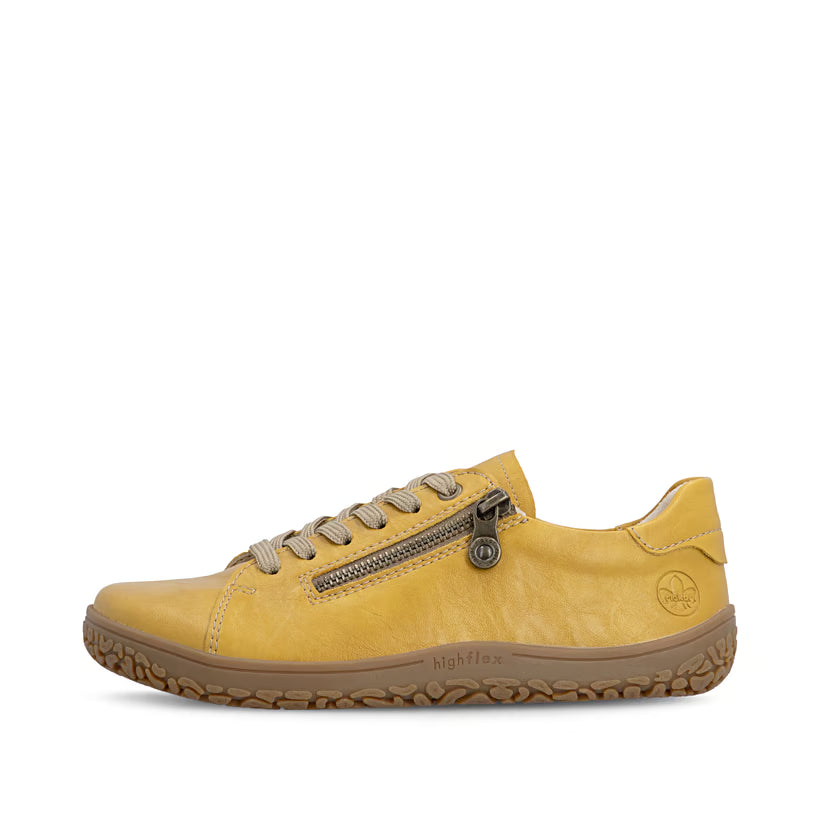 Rieker Women's Yellow Lace and Zip Shoes 52301-68