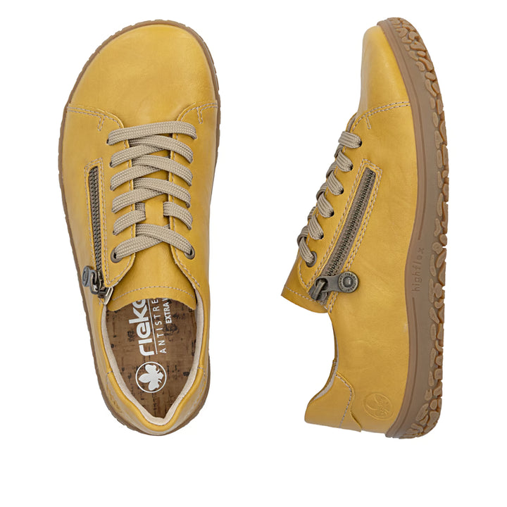 Rieker Women's Yellow Lace and Zip Shoes 52301-68