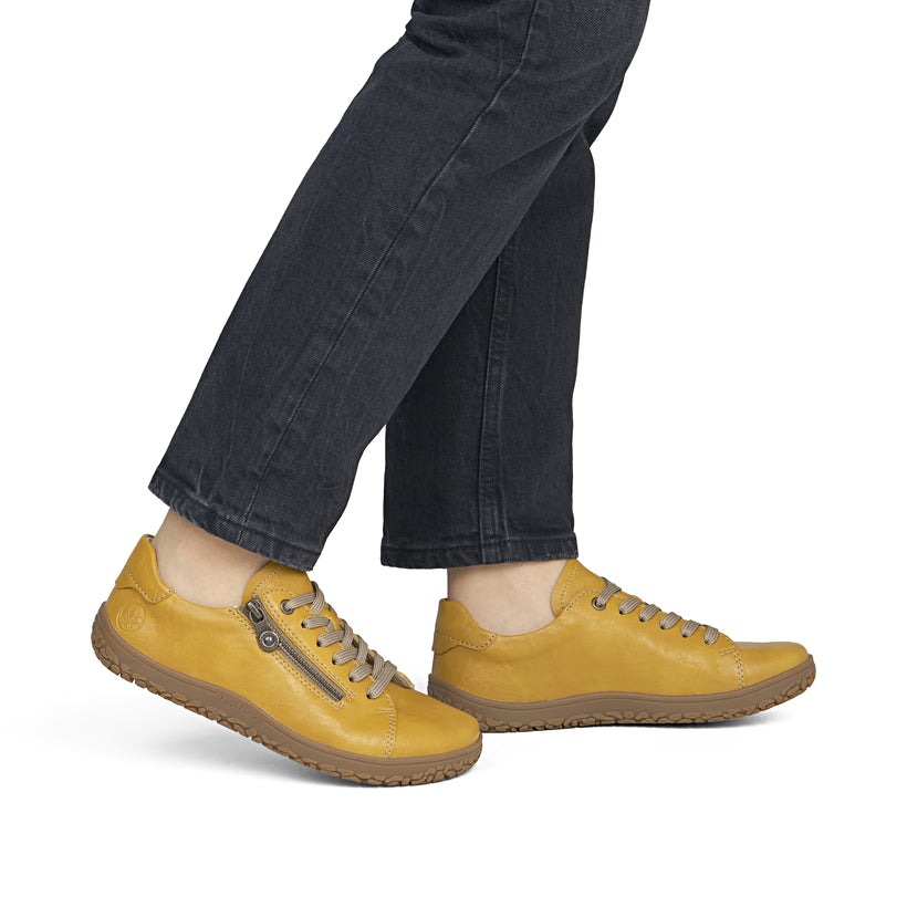 Rieker Women's Yellow Lace and Zip Shoes 52301-68