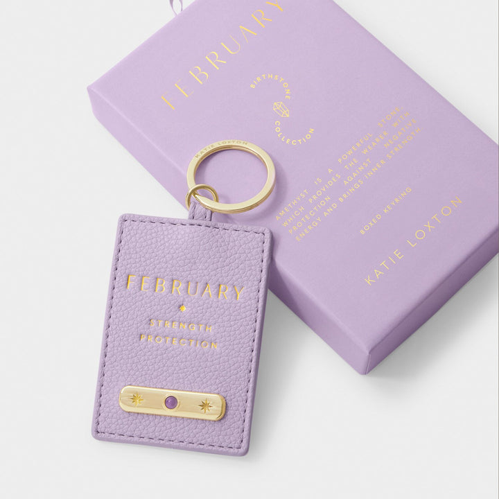 BIRTHSTONE KEYRING FEBRUARY LILAC