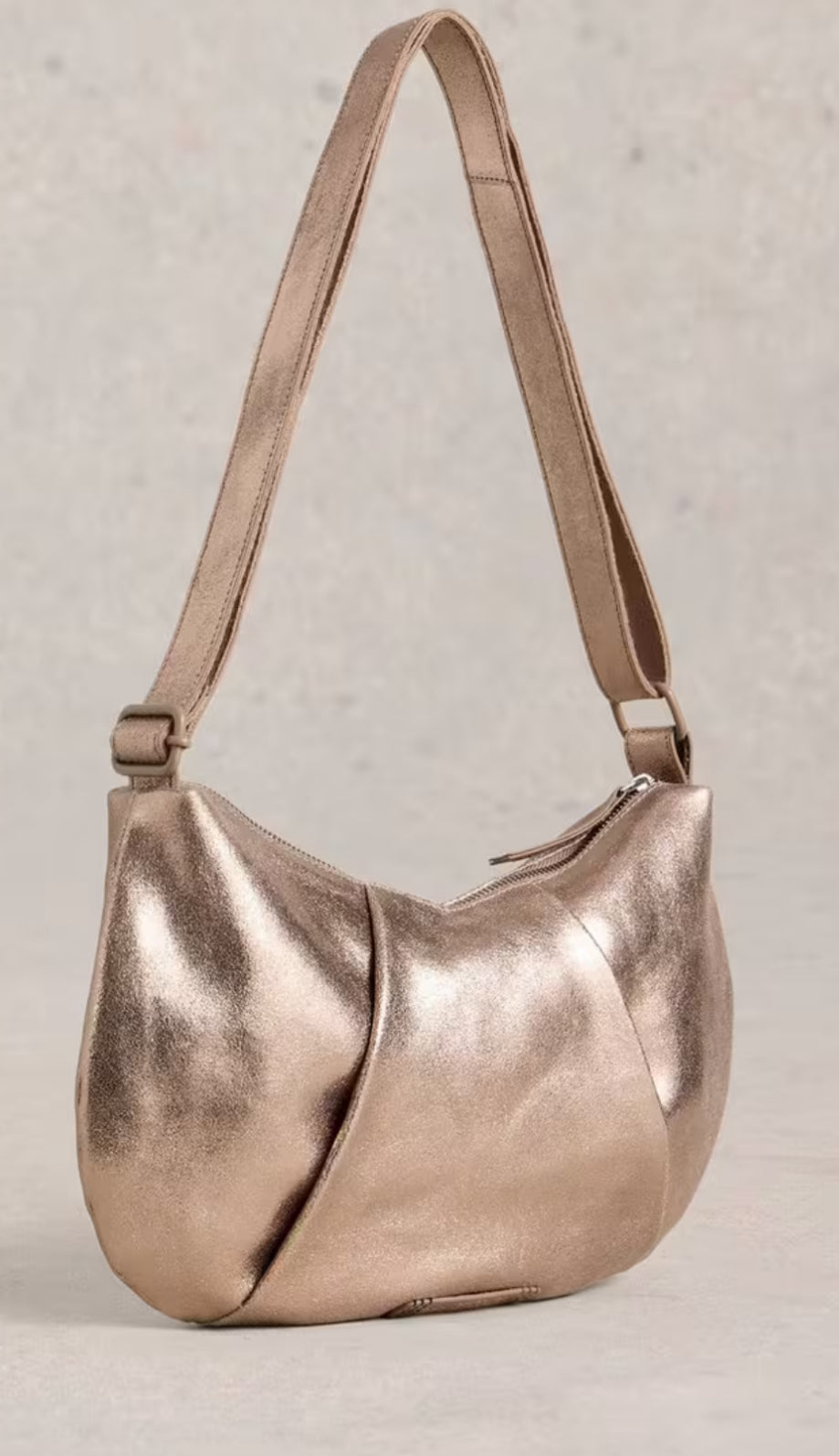LUCY LEATHER BAG GOLD TONE METALLIC