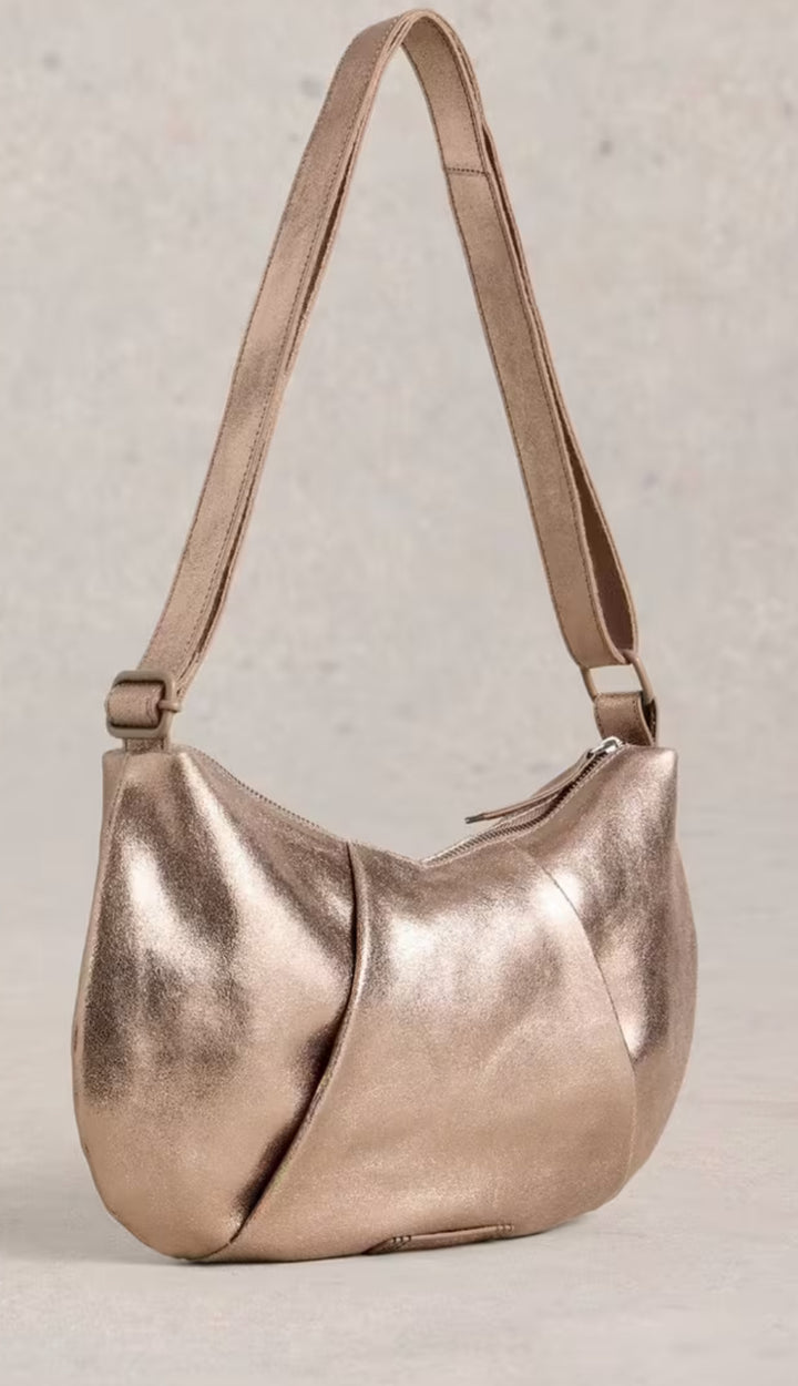 LUCY LEATHER BAG GOLD TONE METALLIC