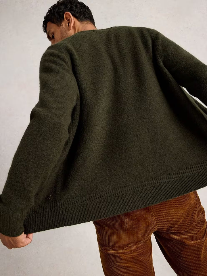 BOMBER CARDIGAN DARK GREEN