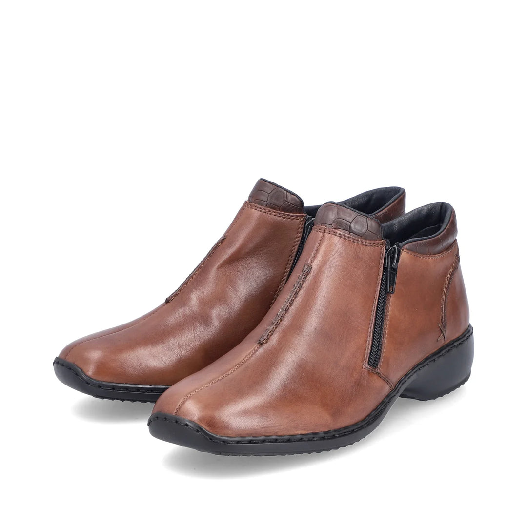 Rieker Women's Brown Leather Ankle Boots L3882-24