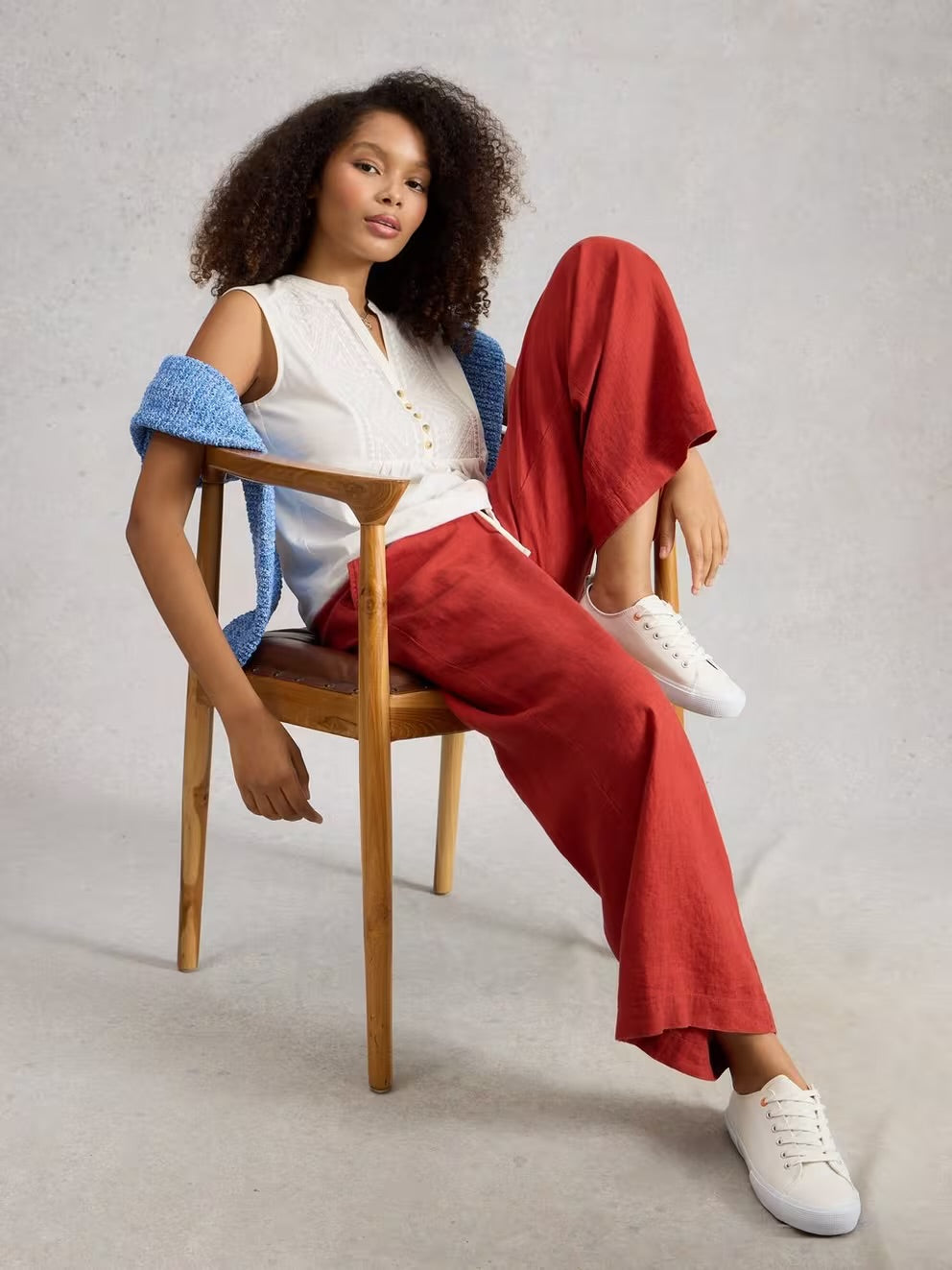 PEONY SLEEVELESS SHIRT BRILLIANT WHITE