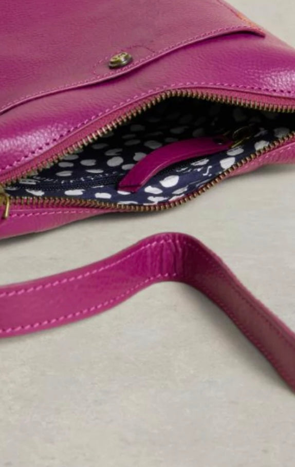 FERN LEATHER CROSSBODY BAG DARK PURPLE