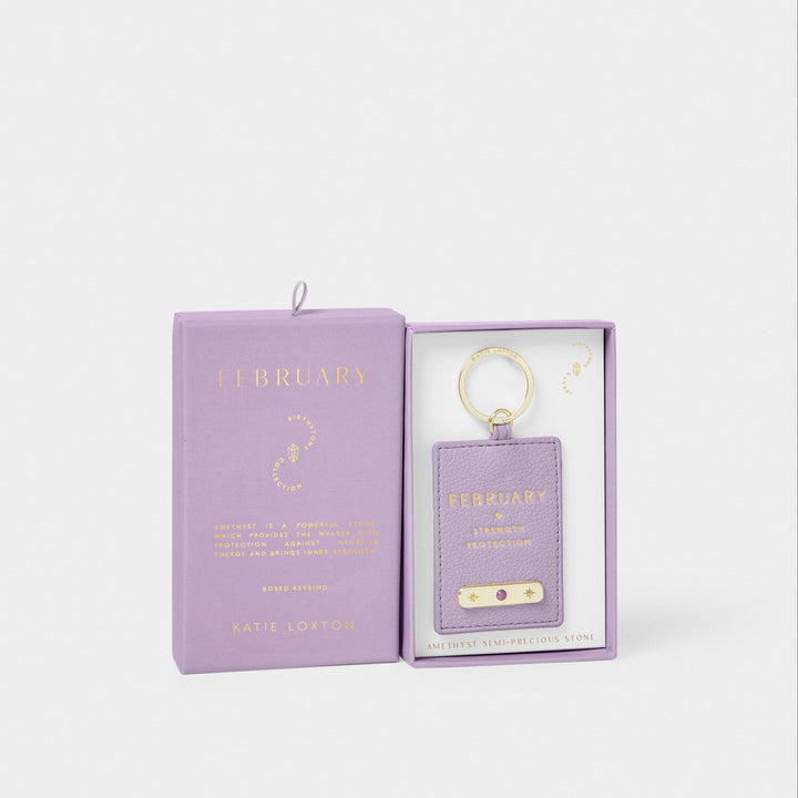 BIRTHSTONE KEYRING FEBRUARY LILAC