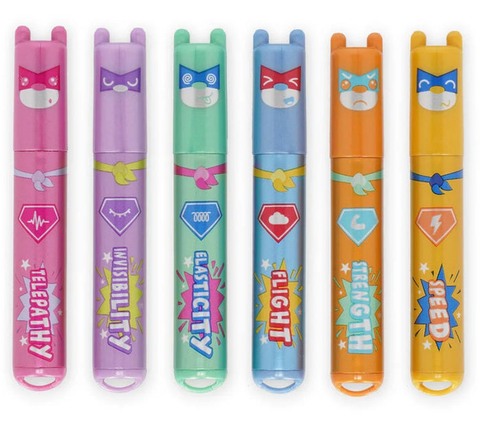 SET OF 6 MINI HIGHLIGHTERS - TEDDYS SUPERPOWER