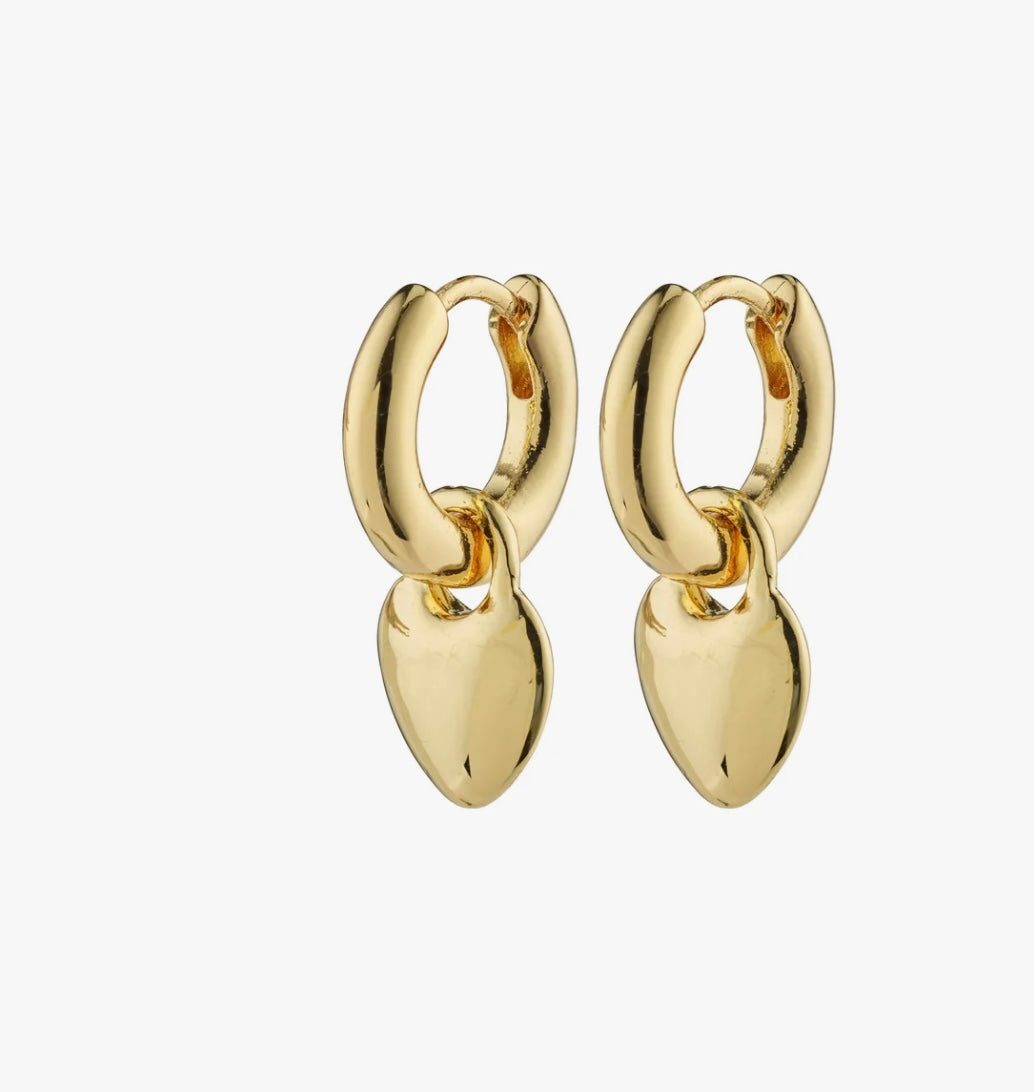 SOPHIA HEART HOOPS GOLD PLATED