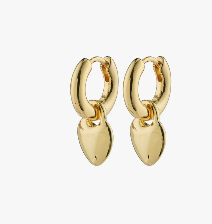 SOPHIA HEART HOOPS GOLD PLATED