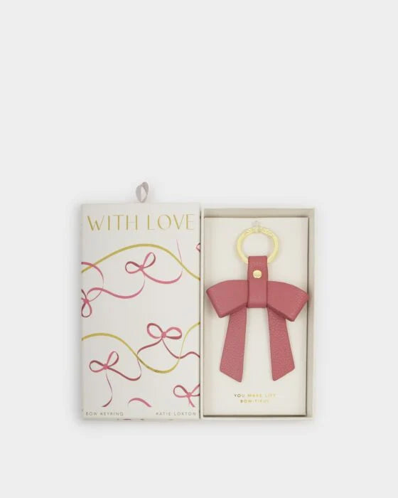 BOXED BOW KEYRING YOU MAKE MY LIFE BOW-TIFUL PINK RASPBERRY