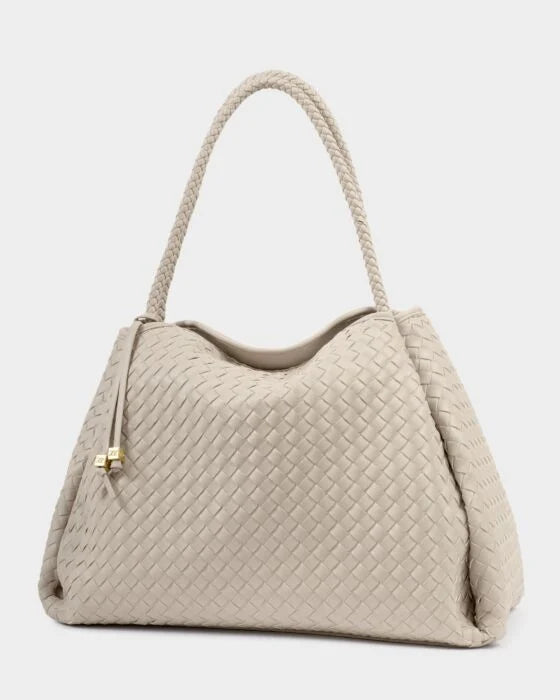 NOVA HAND WOVEN LARGE SHOULDER
BAG OYSTER