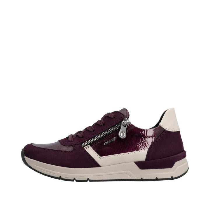 Rieker Women's Red Leather Lace and Zip Trainers 58902-35