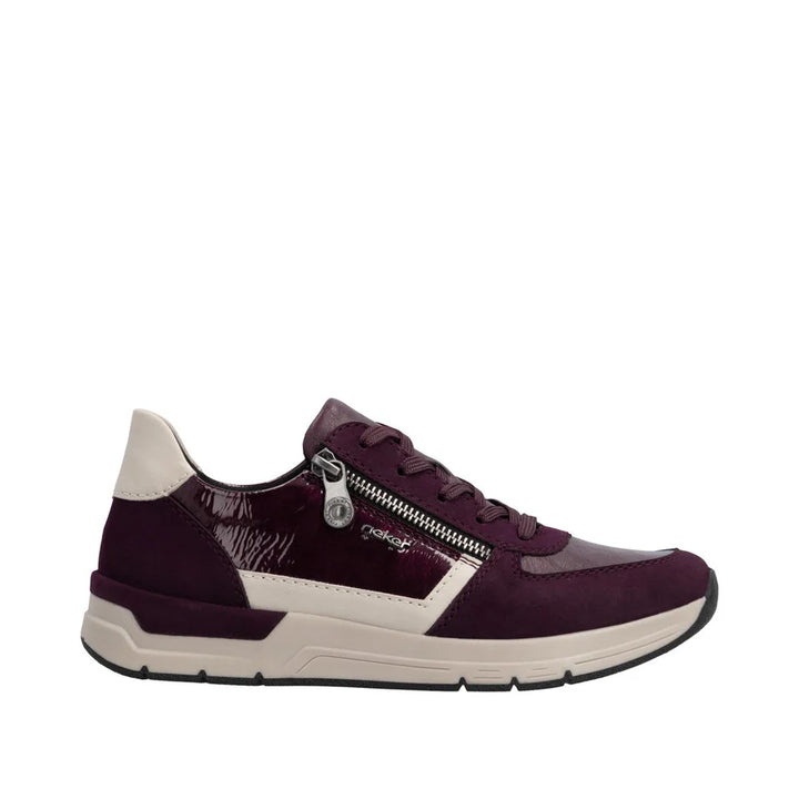 Rieker Women's Red Leather Lace and Zip Trainers 58902-35