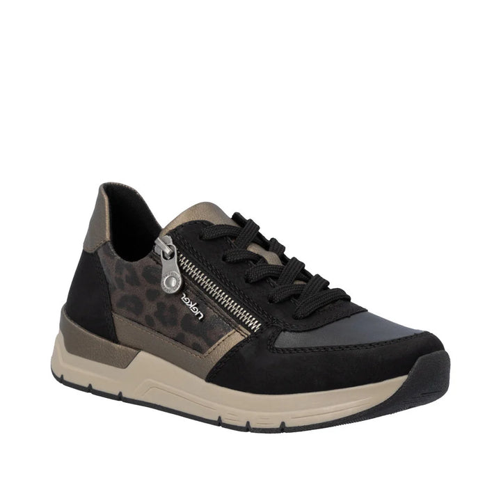 Rieker Women's Black Multi Lace and Zip Trainers 58902-91