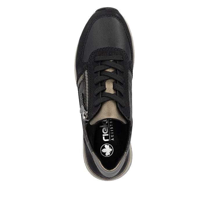 Rieker Women's Black Multi Lace and Zip Trainers 58902-91