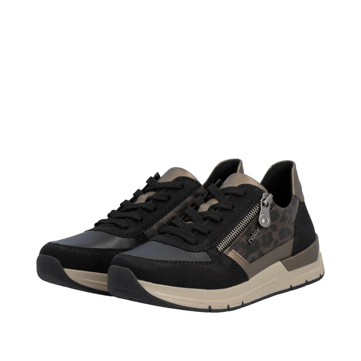 Rieker Women's Black Multi Lace and Zip Trainers 58902-91