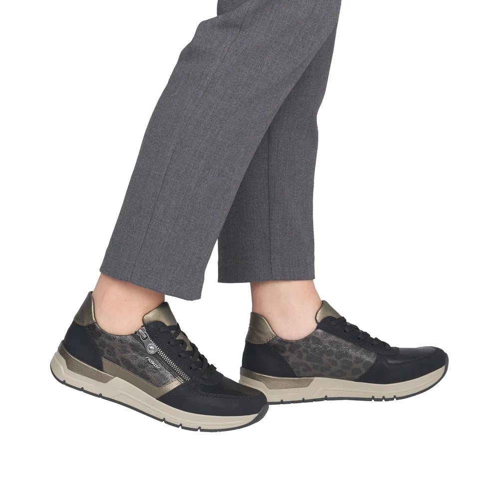Rieker Women's Black Multi Lace and Zip Trainers 58902-91