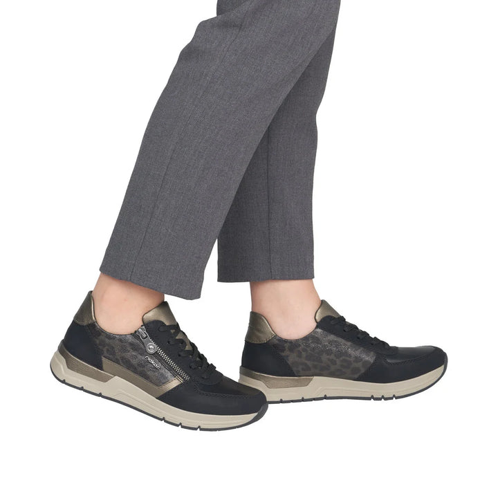 Rieker Women's Black Multi Lace and Zip Trainers 58902-91