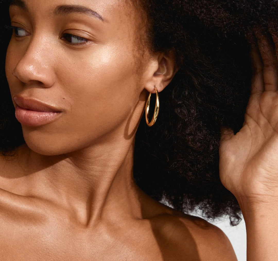 JORUN LARGE HOOP EARRINGS GOLD PLATED