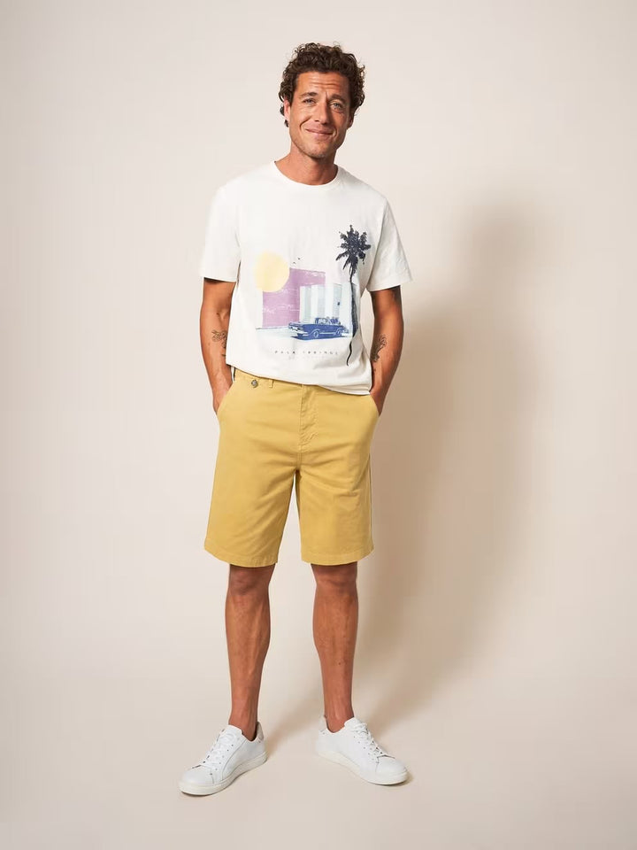 SUTTON ORGANIC CHINO SHORTS LIGHT YELLOW