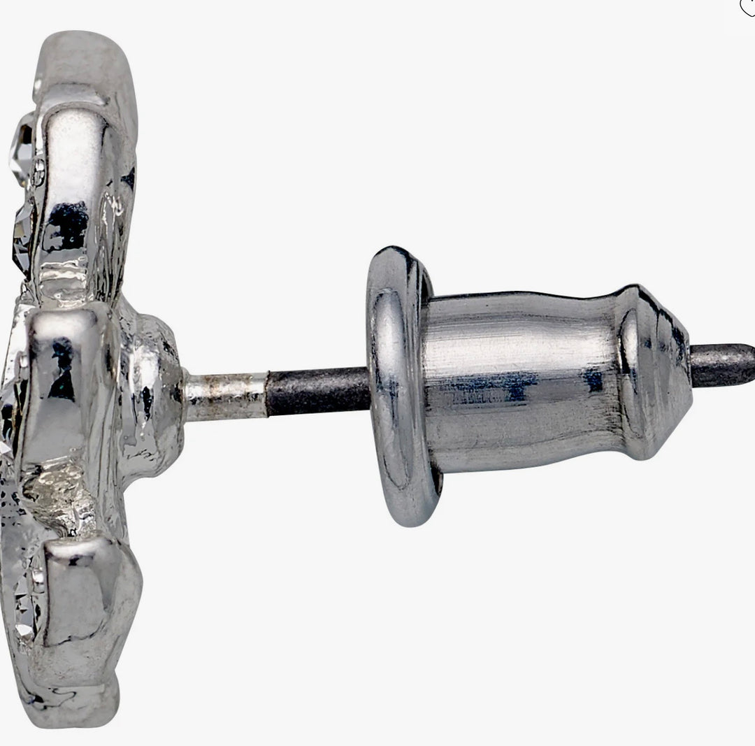 IMOGEN CRYSTAL LEAF EARRINGS SILVER PLATED