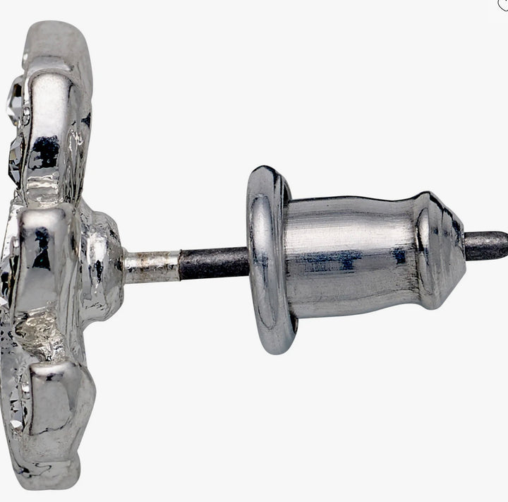 IMOGEN CRYSTAL LEAF EARRINGS SILVER PLATED