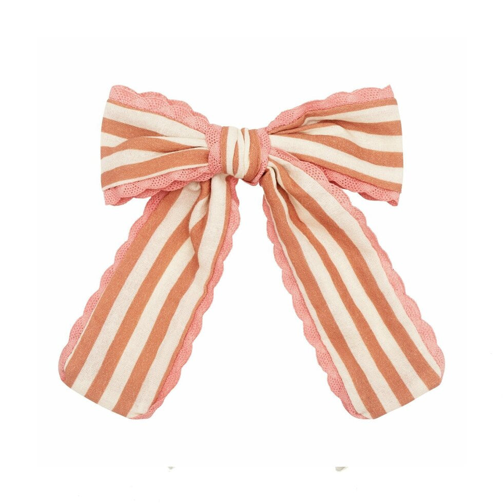 STRIPY SCALLOP LONG BOW CLIP