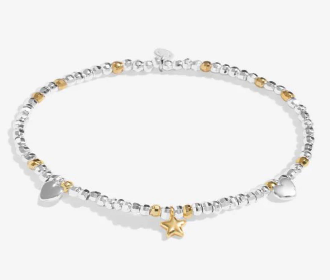 SPARKLE CONFETTI A LITTLE MERRY CHRISTMAS GOLD & SILVER PLATED BRACELET