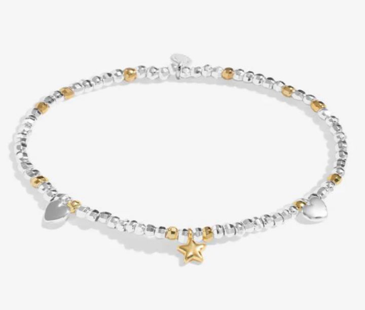 SPARKLE CONFETTI A LITTLE MERRY CHRISTMAS GOLD & SILVER PLATED BRACELET