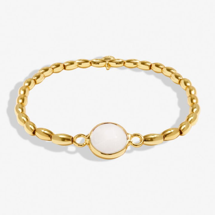 SERENITY STONES WHITE JADE GOLD PLATED BRACELET