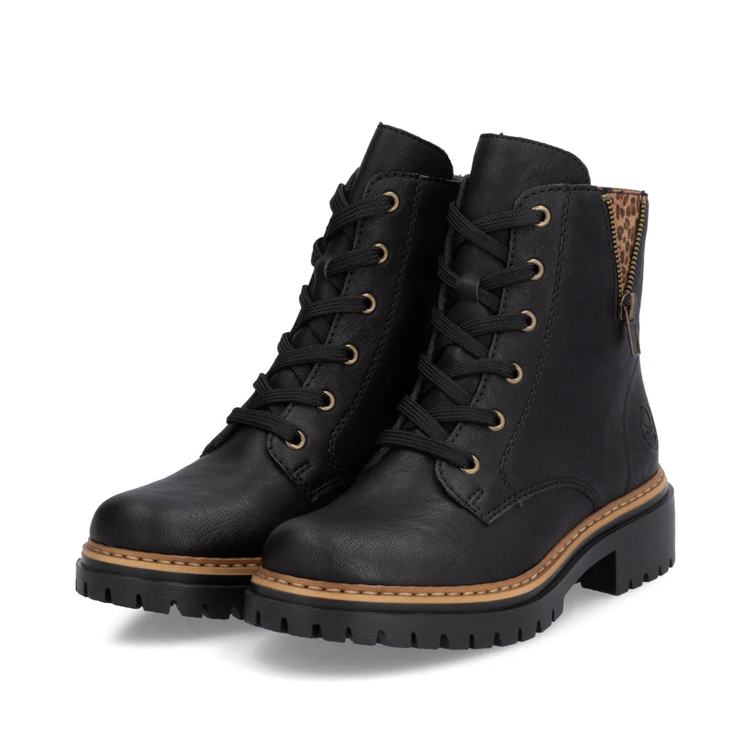 Rieker Women's Black Biker Boots 72617-00