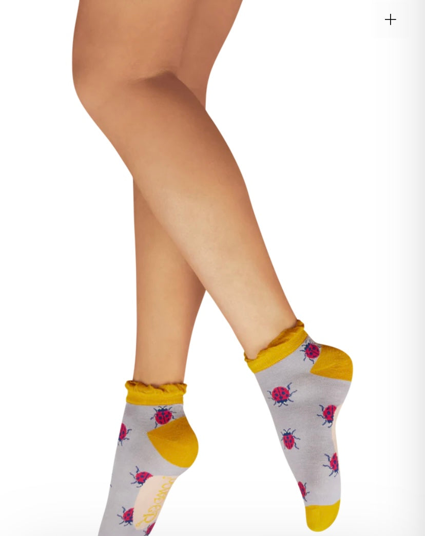 LOVELY LADYBIRD LILLAC TRAINER SOCKS SIZE 3-8