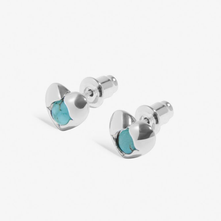 DECEMBER TURQUOISE BIRTHSTONE SILVER PLATED EARRINGS