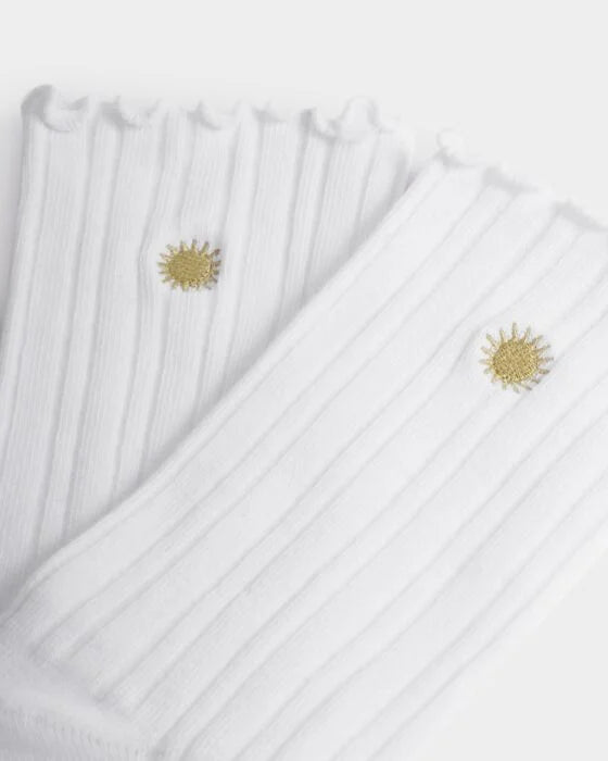 GIFT BOX FRILL SOCKS WHITE SUN