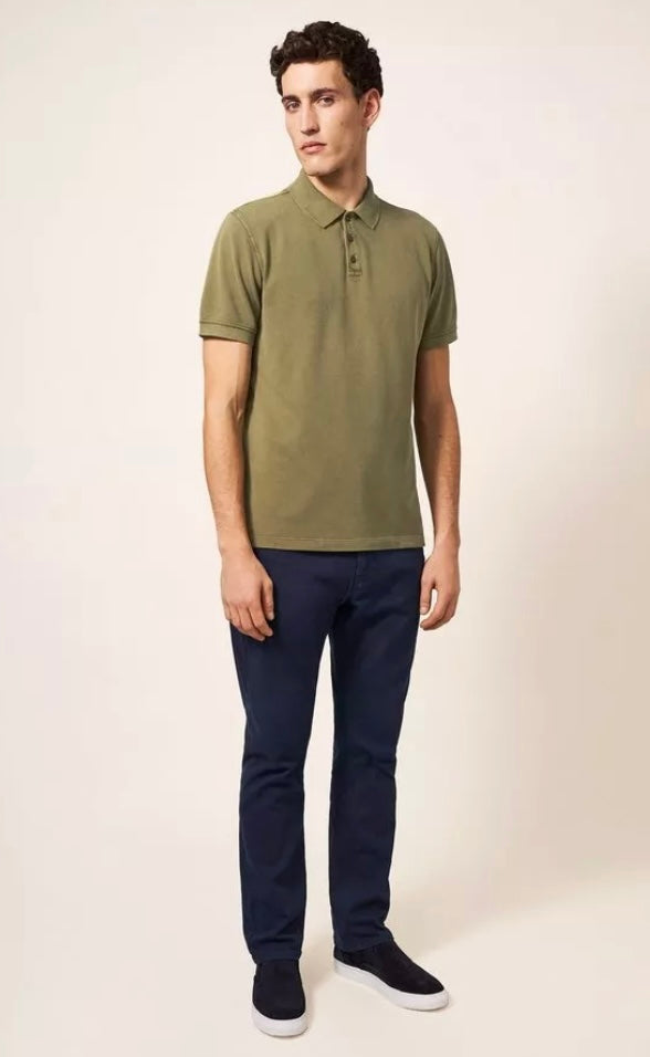 KHAKI GREEN UTILITY POLO TOP