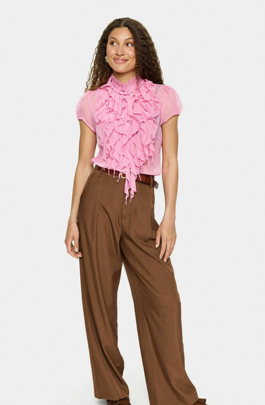 LILJA SZ CRINKLE SS SHIRT WILD ROSE