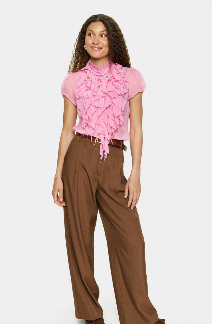 LILJA SZ CRINKLE SS SHIRT WILD ROSE