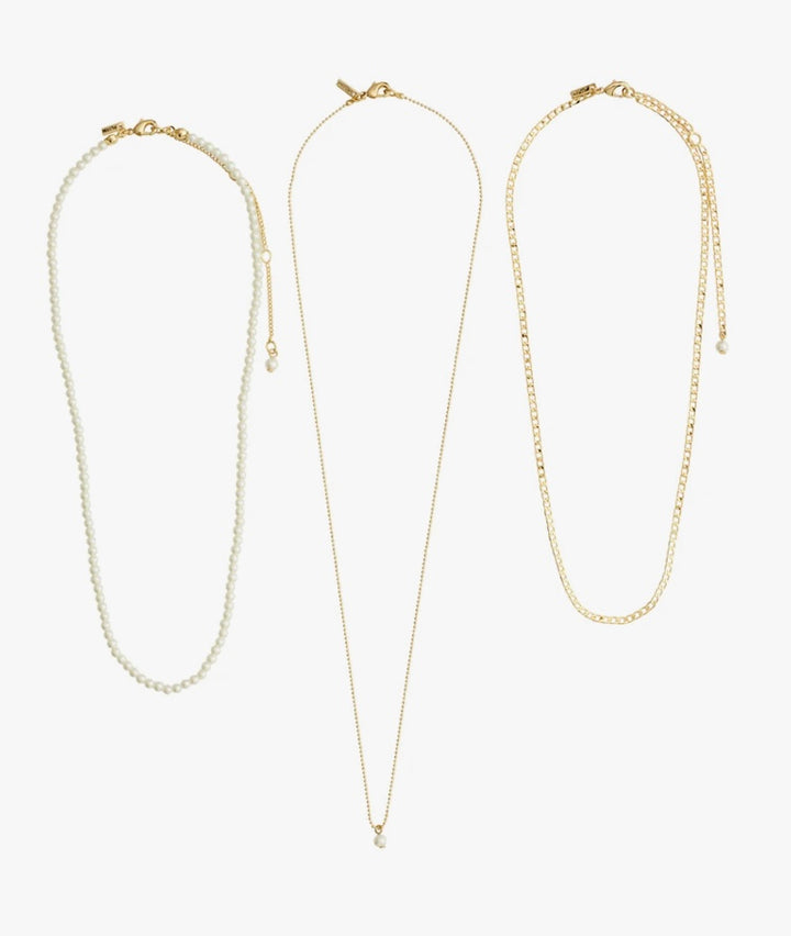 BAKER GOLD PLATED 3 IN 1 NECKLACE SET