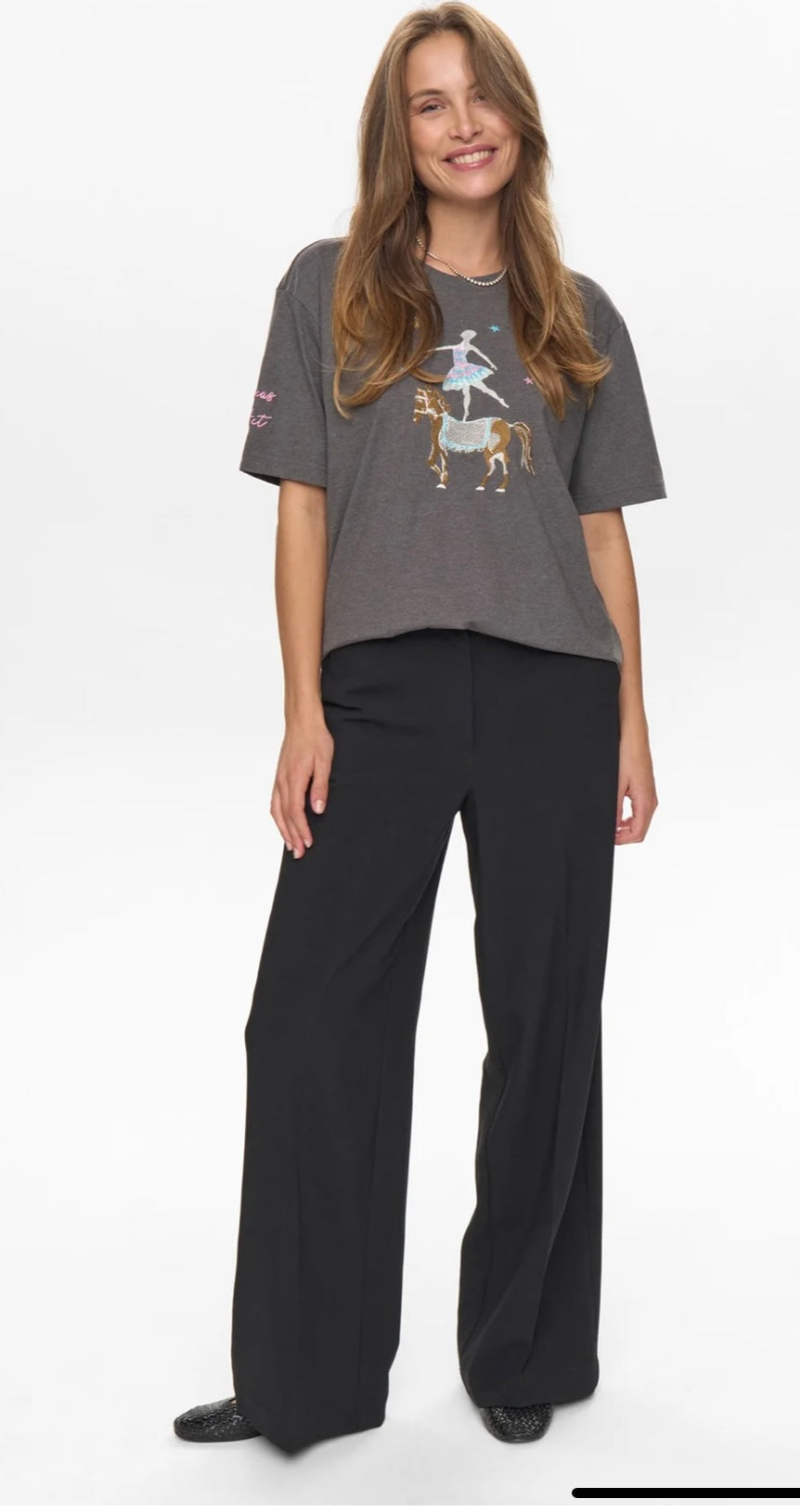 PRIMA OVERSIZE T-SHIRT DARK GREY MEL