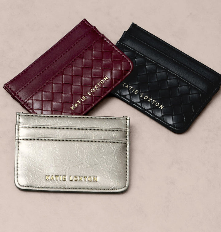 NOVA WOVEN TEXTURE CARDHOLDER | BLACK