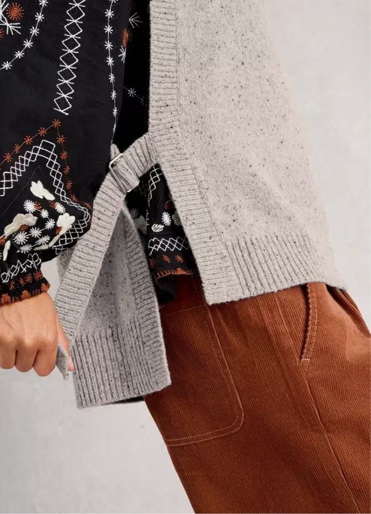 TANYA TABARD PONCHO GREY MARL